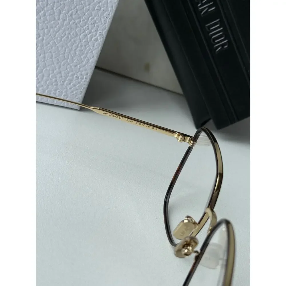NEW Dior GemDiorO SU Eyeglasses Frames in Gold Brown